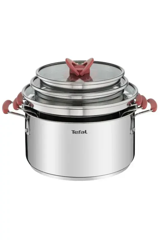 Optispace İndüksiyon Tabanlı 6 Parça Çelik Tencere Seti-Gri - 1