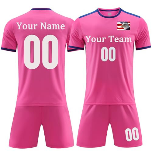 OPUTWDF Custom Soccer Jersey for Boys Girls Personalized Soccer T-Shirts and Shorts for Men or Women - 1