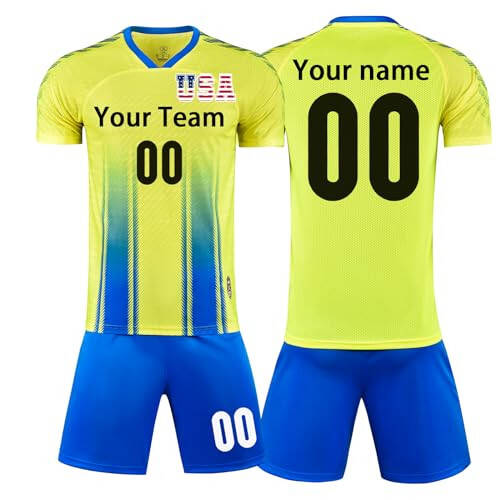 OPUTWDF Soccer Jersey Personalized Soccer Uniform Custom Soccer Gifts Soccer Jersey Kids Men Women Soccer Shirt and Shorts - 1