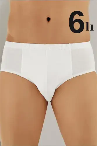 Oq 6 dona-paket erkaklar uchun ichki kiyimi 100% paxta penye - 1