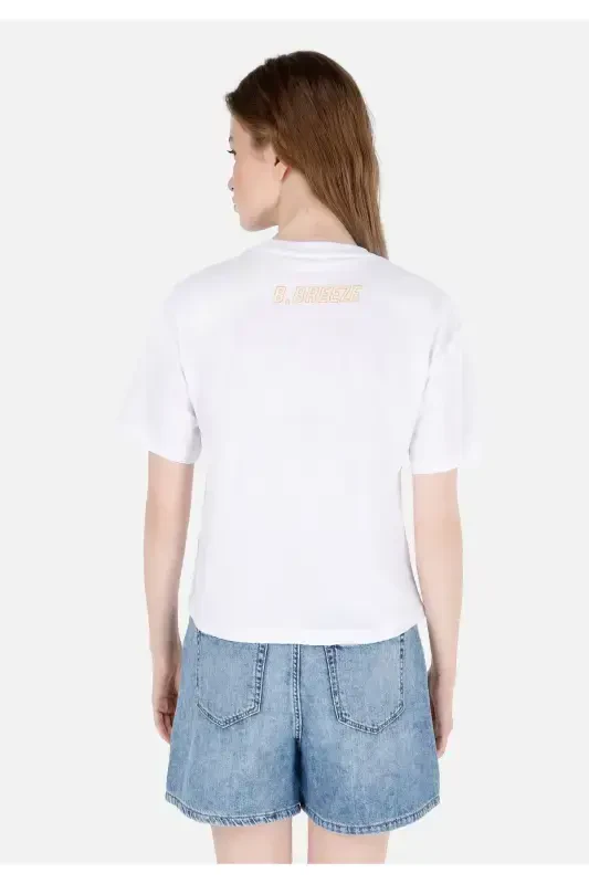 Oq ayollar uchun T-ko'ylak qisqa yengli - 2