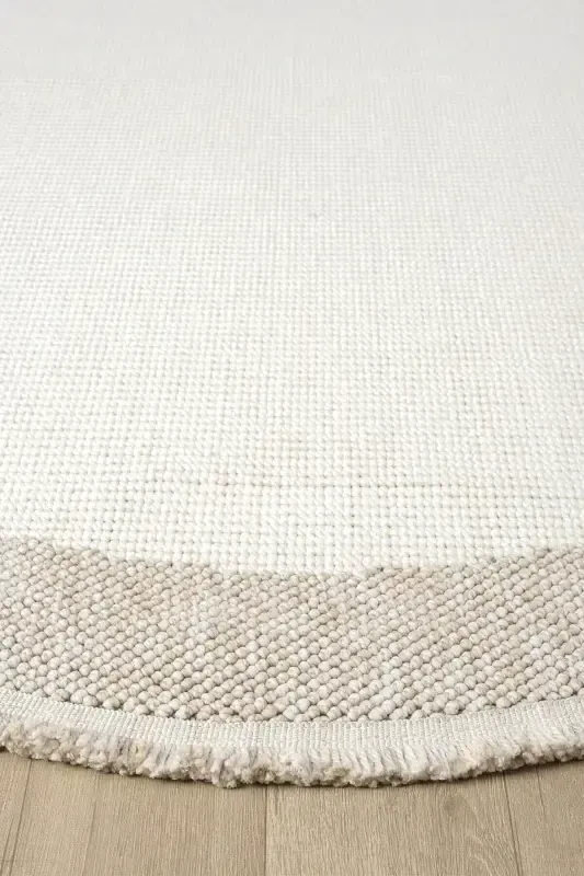 Oq Bej Yumshoq Dumaloq Doira Gilam Salon Oshxona Koridor Yo'lak To'quv Mashina Gilami 0021 DOIRA-Oq 47 - 4