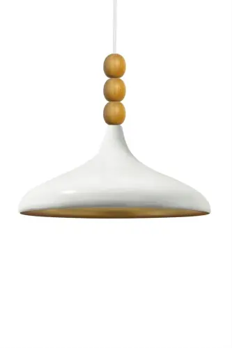 Oq Champion yog'och boncukli bitta lyustrali osma salon oshxona butik chiroq yoritgichlar-OQ - 5