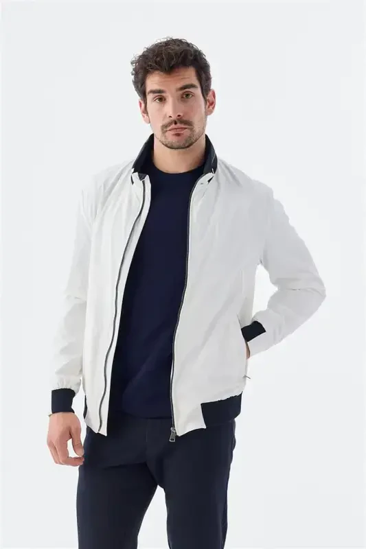 Oq Comfort Fit Kapüşonli Qulay Mavsumiy Sport Kurtka - Modazone