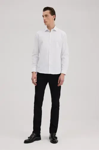 Oq Comfort Fit paxta aralash ko'ylak - JAKAMEN (1)