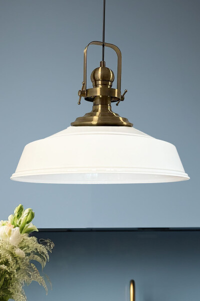 Oq ichki Oq Asil Yolg'iz Chandelier Qadimgi Bosh Retro Osiladigan Chiroq Restoran Kafesi Xona Chandelierlar - BAMYUM