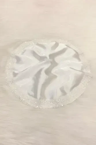 Oq kelin kuyov ro'molcha pulli, Halay qo'l ro'moli, To'y xina sunnat söz nishon Bride Bo'ydoq - ORKİDESATENMENDİLBEYAZ - 3