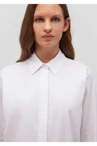 Oq ko'ylak Loose Fit / Keng bichimli 1210943-6 - 6