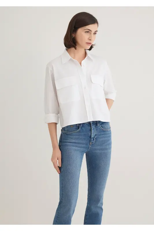 Oq ko'ylak Loose Fit / Keng kesim 1211026-6 - 2