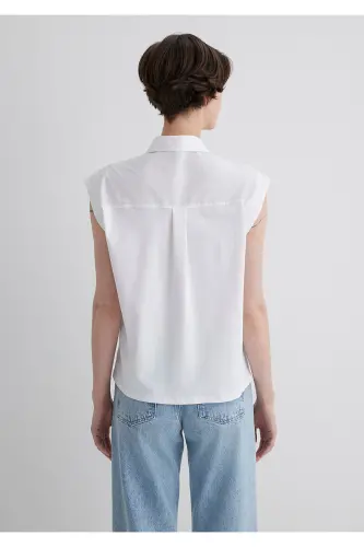 Oq ko'ylak Loose Fit / Keng Qulay Kesim 1211092-6 - 4
