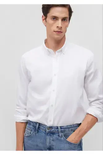 Oq ko'ylak Slim Fit / Tor Kesim 0211192-620 - 4