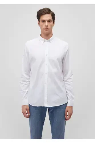 Oq ko'ylak Slim Fit / Tor Kesim 0211192-620 - 6