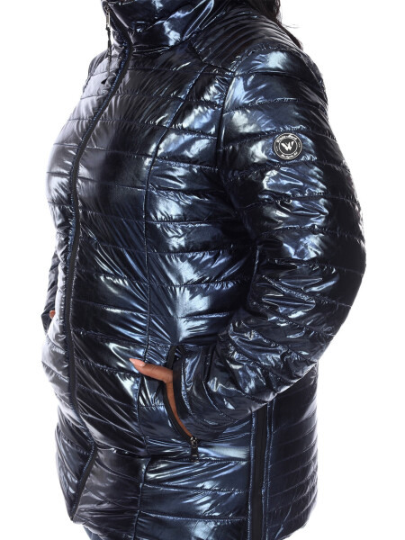 Oq Marka Ayollar uchun Katta Hajmdagi Metall Puffer Palto - 5