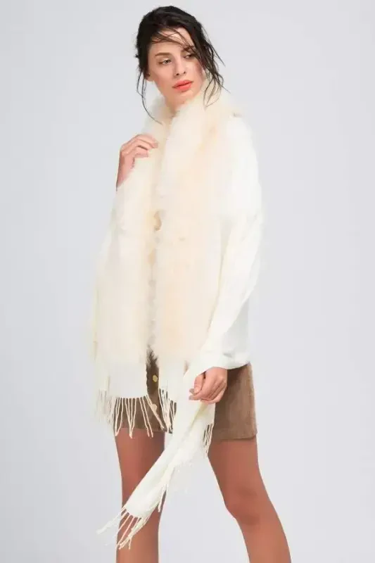 Oq mo'ynali ponponli pancho NW11293 - 1