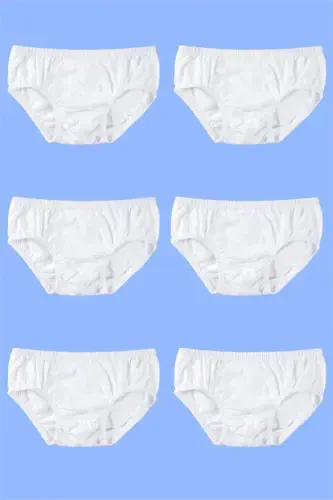 Oq o'g'il bolalar kalzonlari 6 dona %100 paxta - BÜYÜKBEDENIZ (1)