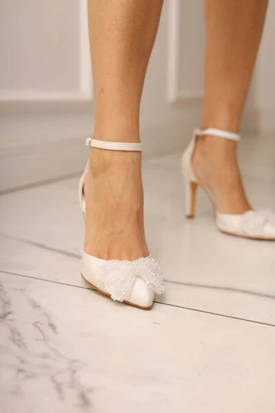 Oq oq 9 sm stiletto to'piqli to'y poyabzali - 6300 - 4