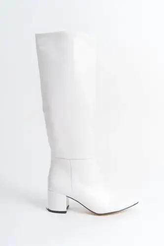 Oq o‘rta bo‘yli to‘piqli etiklar (fermuarsiз) - 5