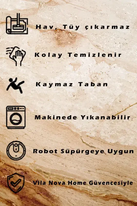 Oq Oval Post Gilam Peluş Yumshoq Sirpanmaydigan Dot Taglik Antibakterial-Oq - 7