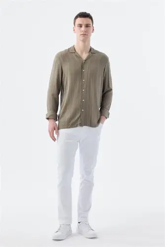 Оқ рангдаги Slim Fit 5 чўнтакли джинси шим - 1