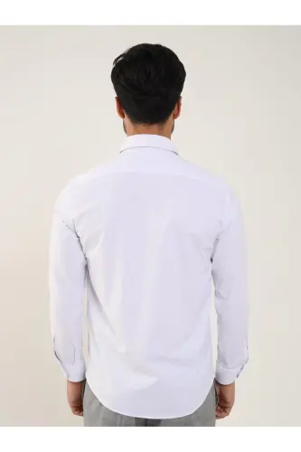 Oq Regular Fit Brent Yoqasining Uzun Yengli Ko'ylagi - 88184 - 5