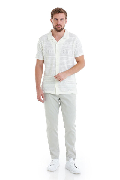 Oq Regular Fit Tekis Polo Yoqali Футболка - Oq - HATEMOĞLU (1)