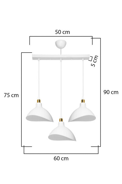 Oq Sarkıt Avize Oshxona Mehmonxona Kofe Bar Yotoq xonasi Koridor Chiroq 3 qatorli - AG LIGHTDESIGN (1)