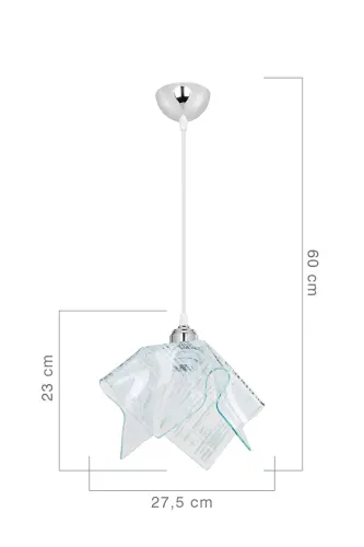 Oq shisha osma qandil, yotoqxona, mehmonxona, oshxona, koridor chiroqi - kumush - 3