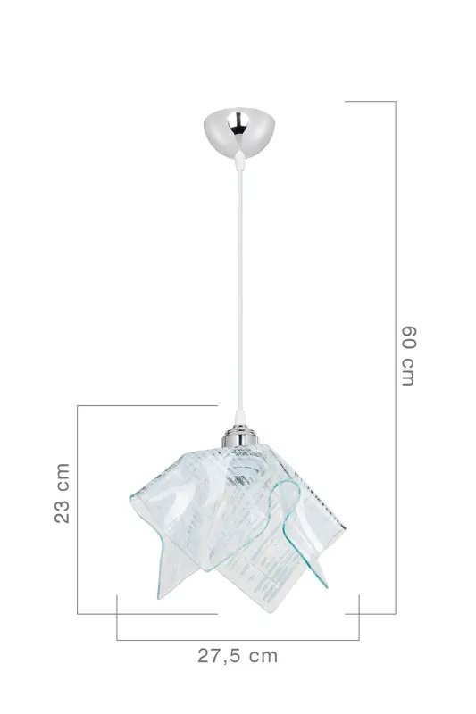 Oq shisha osma qandil, yotoqxona, mehmonxona, oshxona, koridor chiroqi - kumush - 3