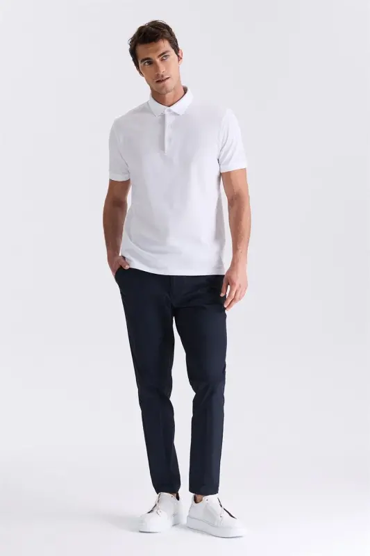 Oq Slim Fit 100% Paxta Merserize Polo Yoqali Футболка - 2