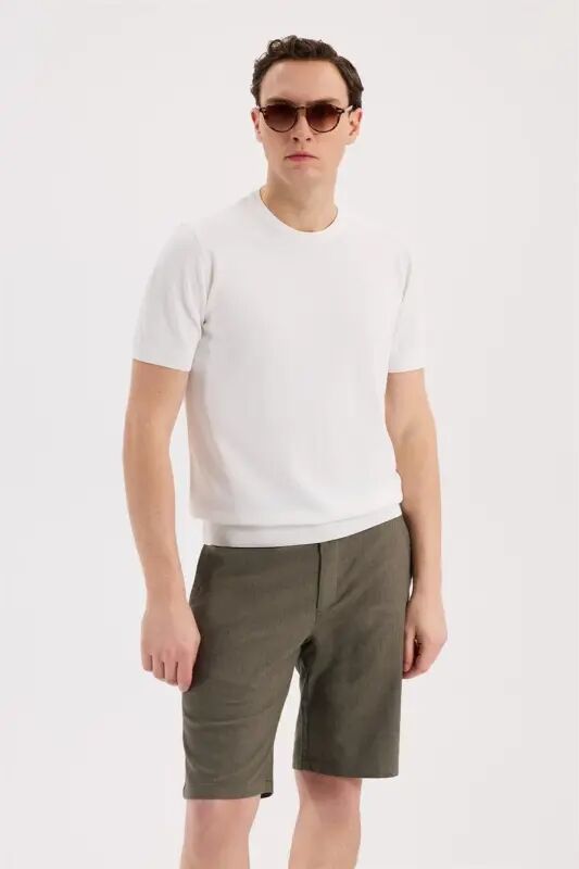 Oq Slim Fit Dumaloq Yoqa Rayon T-Shirt - 1