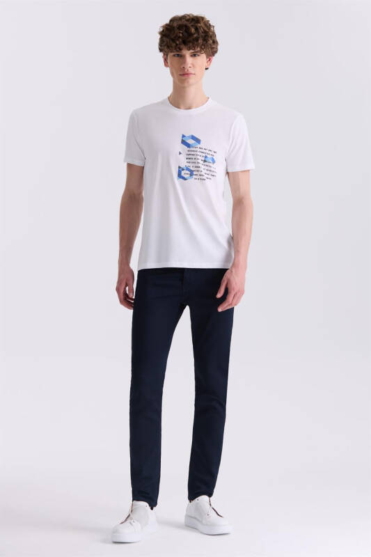 Oq Slim Fit Velosiped Yoqali Futbolka - 2