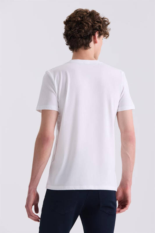 Oq Slim Fit Velosiped Yoqali Futbolka - 4