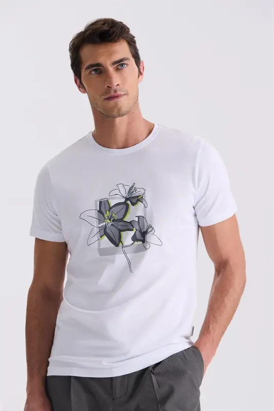 Oq Slim Fit Velosiped Yoqali Футболка - 1