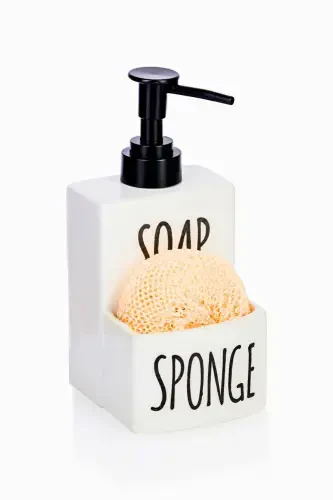 Oq Soap and Sponge chinni suyuq sovun va gubka uchun idish-Soap&Sponge - 4