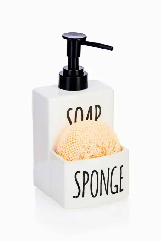 Oq Soap and Sponge chinni suyuq sovun va gubka uchun idish-Soap&Sponge - 4