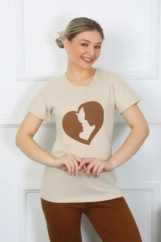 Oq tanli qisqa yengli trikotaj pijama to'plami 4209 - 2