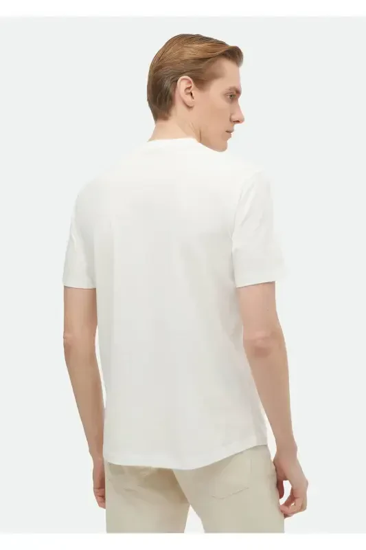 Oq tekis velosiped yoqasi 100% paxta futbolka - 4