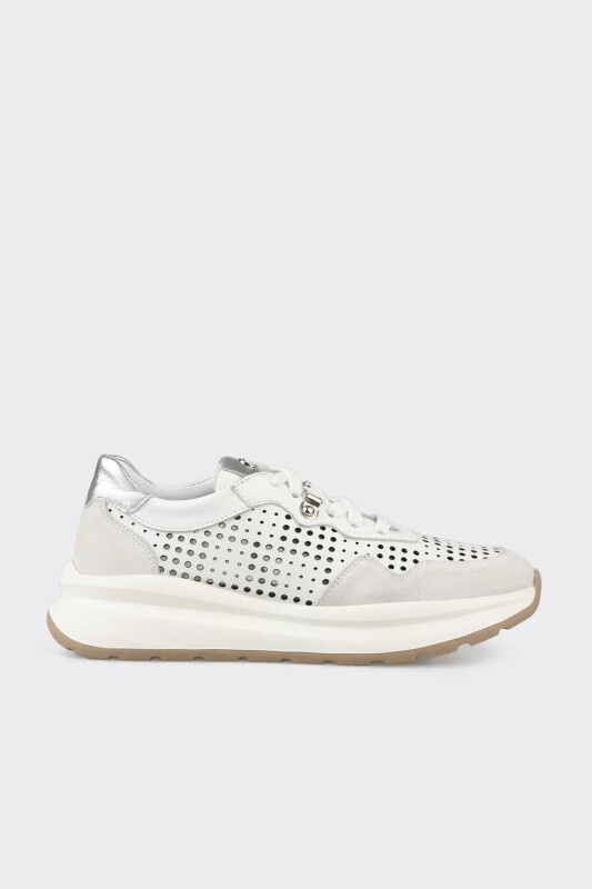 Oq teri ayollar sport poyafzali - Oq - ELLE SHOES