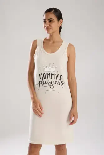 Oq terili ayollar uchun keng kamarga ega trikotajdan tunika ekru - AKBENIZ (1)