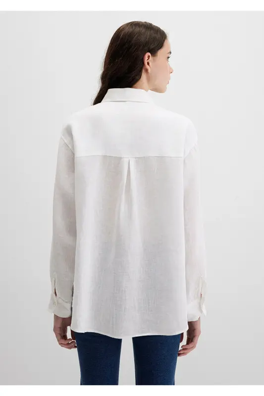 Oq zig'ir ko'ylak Loose Fit / Keng kesimli 121 - 4