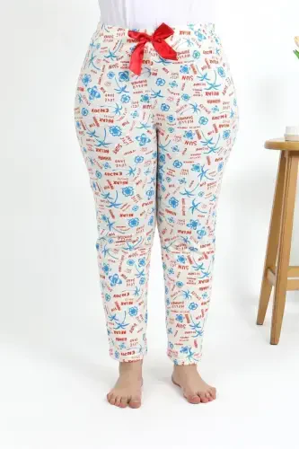 Oqdeniz Ayollar Paxta Katta O'lchamli Pastki Pijama 27558 Egru - 6