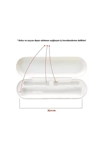 Oral B moslashuvchan zaryadlanuvchi tish cho'tkasi himoyalovchi idishi saqlash qutisi gigienik sayohat qutisi - Oq - PI&GO (1)