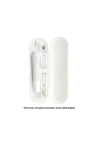 Oral B Uyumlu Şarjlı Diş Fırçası Koruma Kabı Saklama Kabı Hijyenik Seyahat Kutusu - Beyaz - 1