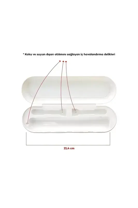 Oral B Uyumlu Şarjlı Diş Fırçası Koruma Kabı Saklama Kabı Hijyenik Seyahat Kutusu - Beyaz - 2