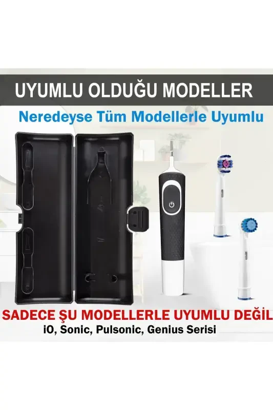 Oral-B Зарядли Тис Фурчаси Ҳимоя Қобиғи Гигиеник Сақлаш Қутиси Барча Моделлар Учун Мос Қора - 5