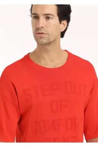 Orange Bicycle Collar Jacquard Knitwear - 3