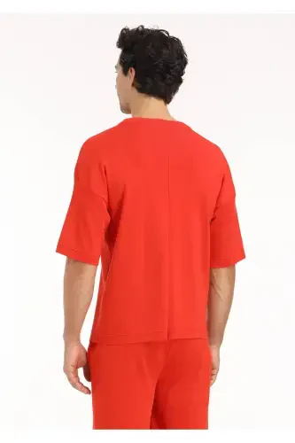 Orange Bicycle Collar Jacquard Knitwear - 4