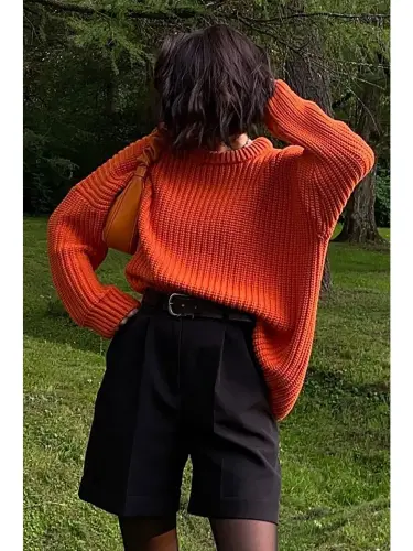 Orange Bicycle Neck Basic Sweater MG1264 - 4