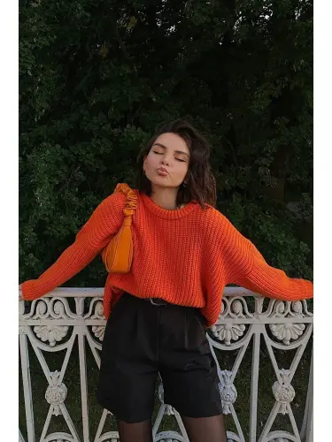 Orange Bicycle Neck Basic Sweater MG1264 - 7