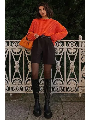 Orange Bicycle Neck Basic Sweater MG1264 - 4
